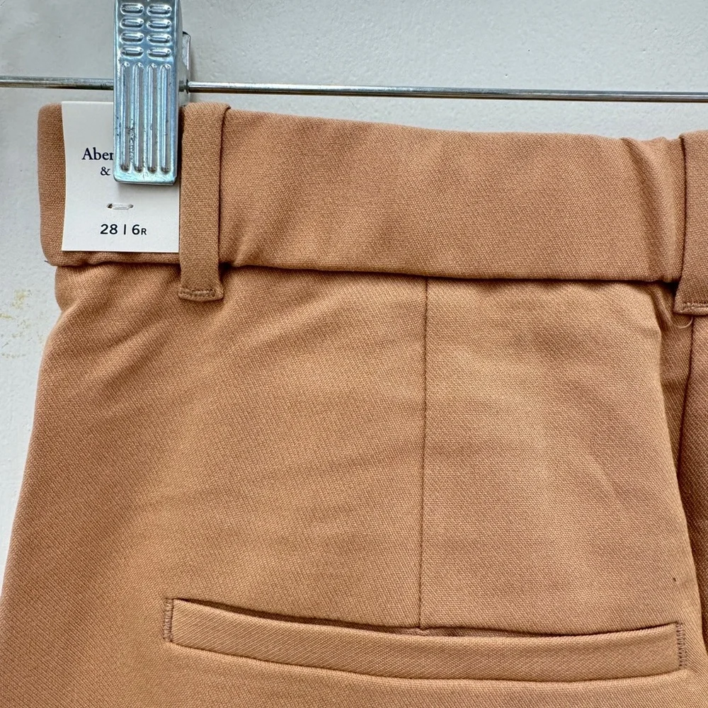 Abercrombie & Fitch Sloane Wide-Leg Trouser/Pants in Brown/Camel Size 28/6R NWT - Picture 9 of 9